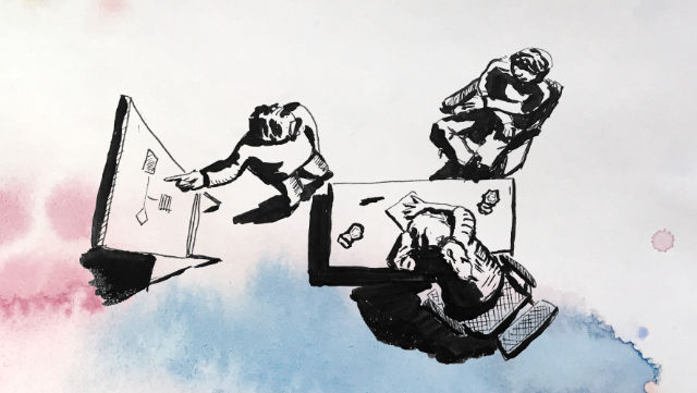 teaser-1 Zeichnung eines Beratungsgesprächs